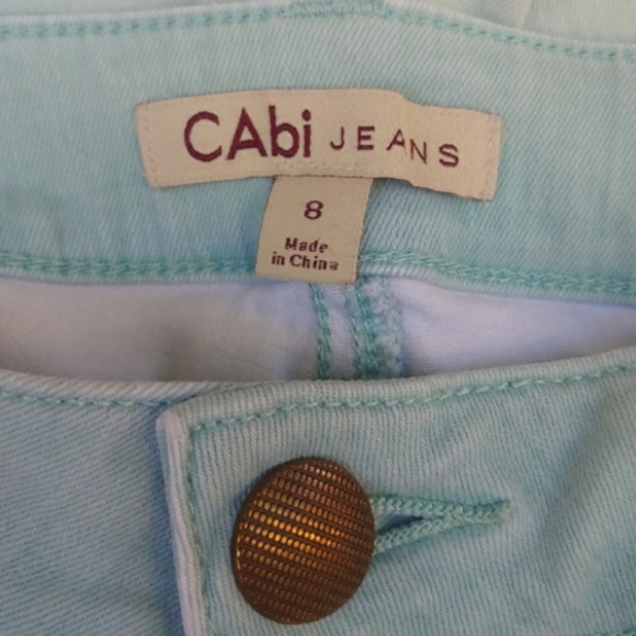 CAbi Denim - CABI JEANS OMBRE MINT GREEN SKINNY ANKLE sz 8